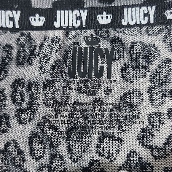 JUICY by Juicy Couture Leaport Print Cropped Top size Medium Black and Gray - Picture 4 of 4